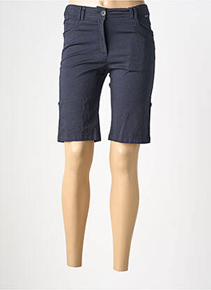 Bermuda tissage popeline taille normale bleu AGATHE & LOUISE femme