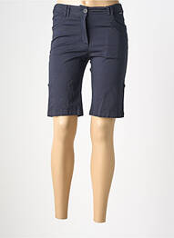 Bermuda tissage popeline taille normale bleu AGATHE & LOUISE femme