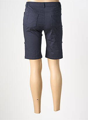 Bermuda tissage popeline taille normale bleu AGATHE & LOUISE femme
