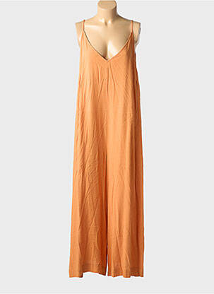 Combi-pantalon tissage crêpe fines bretelles orange MAT. femme