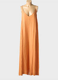 Combi-pantalon fermeture zippée au dos fines bretelles orange MAT. femme