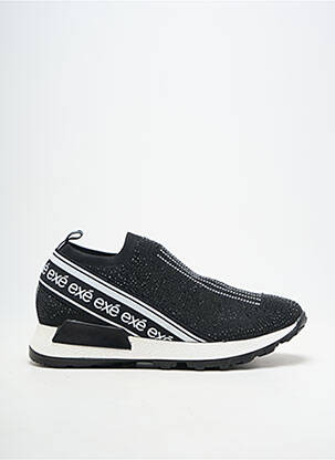 Slip ons bout rond talon plat jusqu'à 3cm noir EXÉ femme