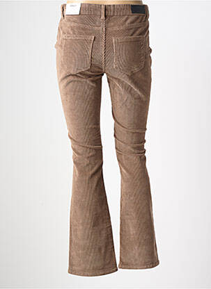 Pantalon flare fermeture zippée sous rabat boutonné beige ONLY femme