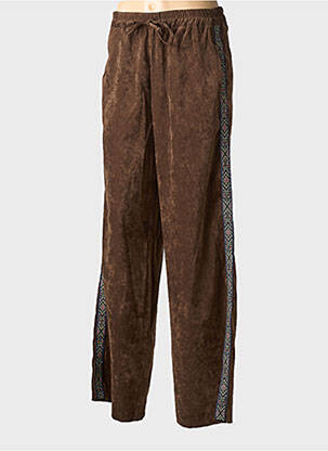 Pantalon droit taille élastique marron SCARLET ROOS femme
