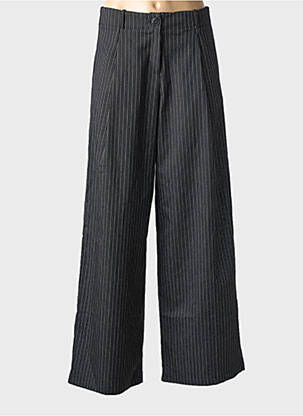 Pantalon flare fermeture zippée sous rabat boutonné noir SCARLET ROOS femme