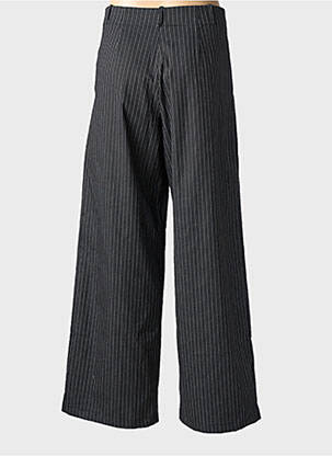 Pantalon flare fermeture zippée sous rabat boutonné noir SCARLET ROOS femme