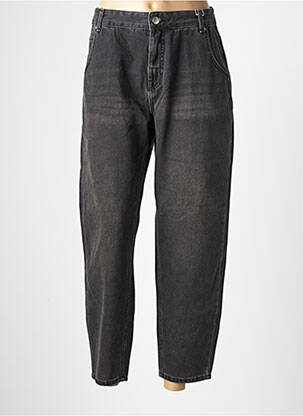 Jean coupe mom fermeture zippée sous rabat boutonné noir ONLY femme