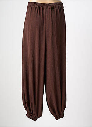 Pantalon droit taille élastique marron EMA BLUE'S femme
