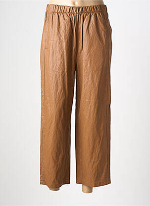 Pantalon 7/8 taille élastique marron CHANCE femme