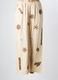 Pantalon large taille normale taille normale beige THE CORNER femme