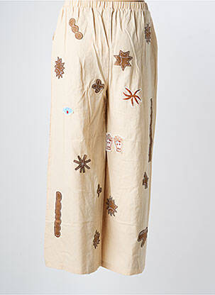 Pantalon large taille normale taille normale beige THE CORNER femme
