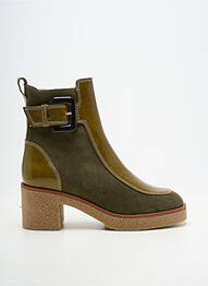 Bottines/boots matière lisse talon de 4 à 6cm vert MKD femme