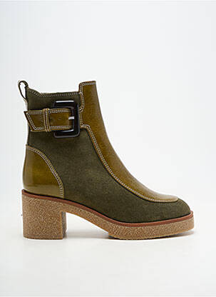 Bottines/boots matière lisse talon de 4 à 6cm vert MKD femme
