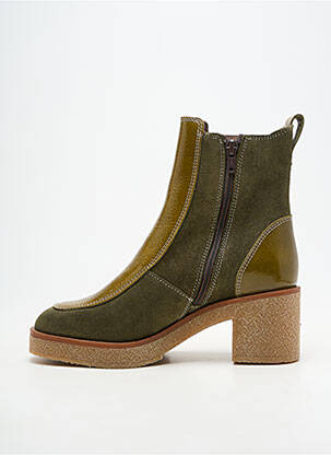 Bottines/boots matière lisse talon de 4 à 6cm vert MKD femme