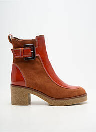 Bottines/boots matière lisse talon de 4 à 6cm orange MKD femme