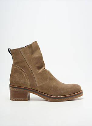 Bottines/boots bout rond talon de 4 à 6cm marron MKD femme