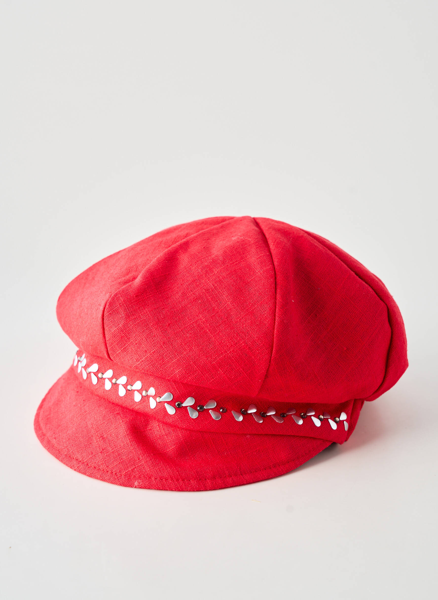 Casquette tissage popeline rouge TOUT EN TETE femme