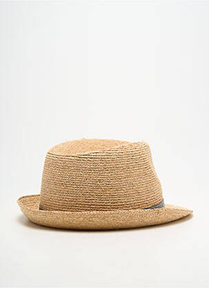 Chapeau tissage simili-cuir beige FLECHET homme