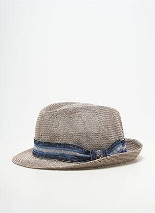 Chapeau imprimé rayures gris MODISSIMA homme