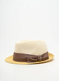 Chapeau broderie ruban beige FLECHET femme