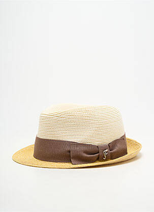 Chapeau broderie ruban beige FLECHET femme