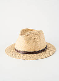 Chapeau tissage simili-cuir beige M BY FLECHET homme