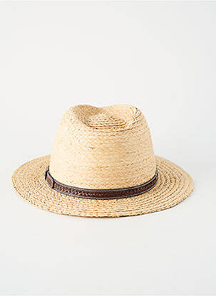 Chapeau tissage simili-cuir beige M BY FLECHET homme