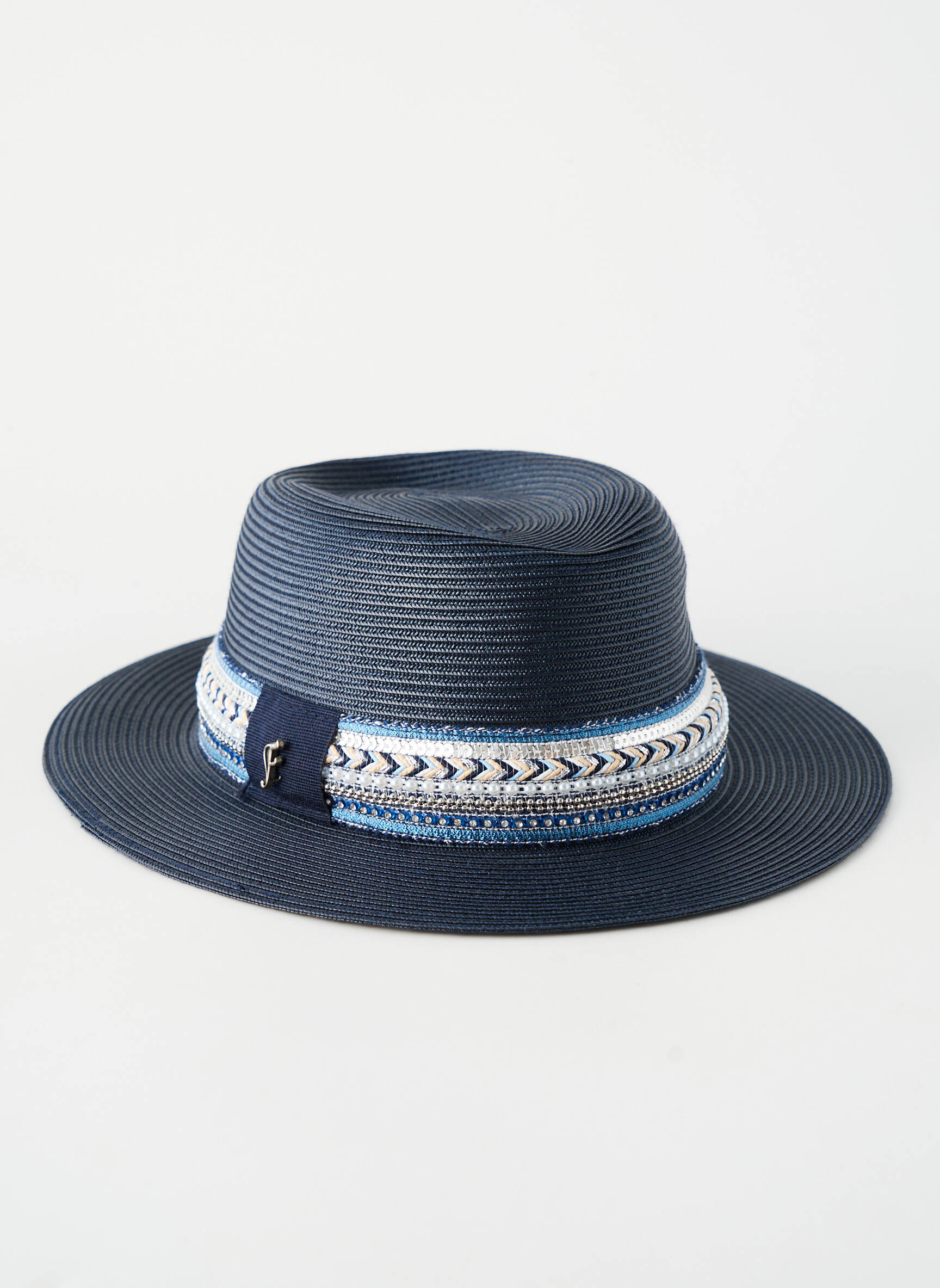 Chapeau forme chapeau paille bleu FLECHET femme