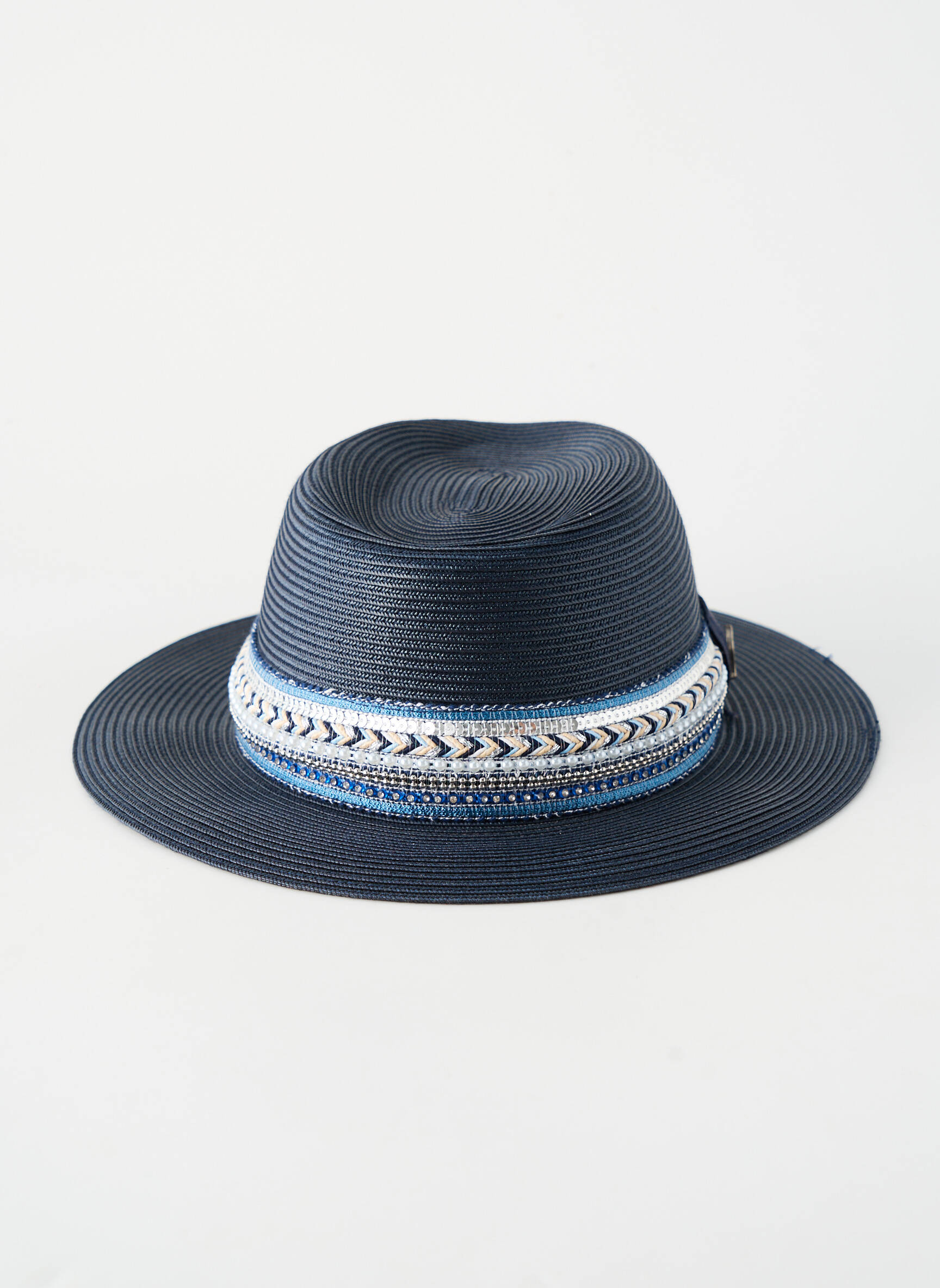 Chapeau forme chapeau paille bleu FLECHET femme