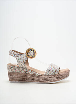 Espadrilles fermeture boucle(s) talon de 7 à 9cm beige GEO-REINO femme
