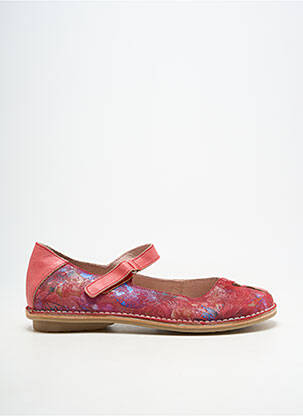 Ballerines fermeture scratch talon plat jusqu'à 3cm rouge NICE femme