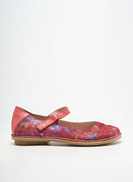 Ballerines fermeture scratch talon plat jusqu'à 3cm rouge NICE femme