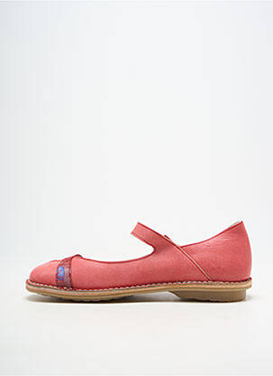 Ballerines fermeture scratch talon plat jusqu'à 3cm rouge NICE femme