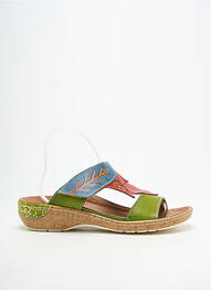 Mules/sabots matière lisse talon plat jusqu'à 3cm vert LAURA VITA femme