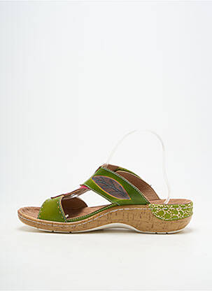 Mules/sabots matière lisse talon plat jusqu'à 3cm vert LAURA VITA femme