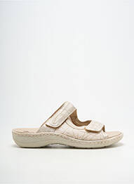 Mules/sabots bout ouvert talon plat jusqu'à 3cm beige REMONTE femme
