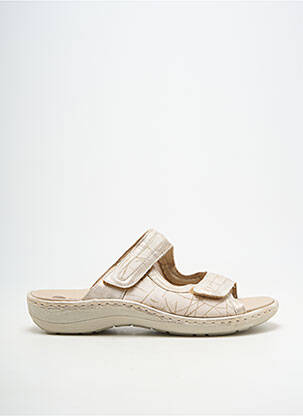Mules/sabots bout ouvert talon plat jusqu'à 3cm beige REMONTE femme