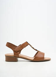 Sandales/nu pieds matière lisse talon de 4 à 6cm marron REMONTE femme