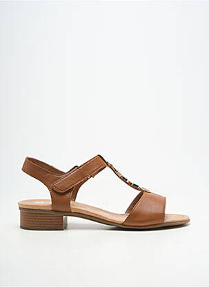 Sandales/nu pieds matière lisse talon de 4 à 6cm marron REMONTE femme