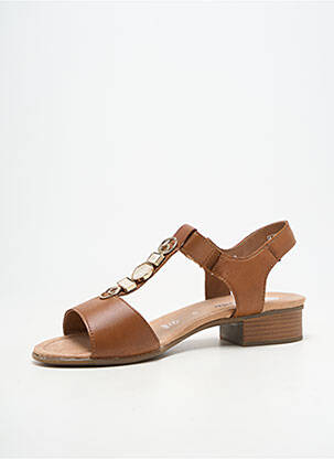 Sandales/nu pieds matière lisse talon de 4 à 6cm marron REMONTE femme