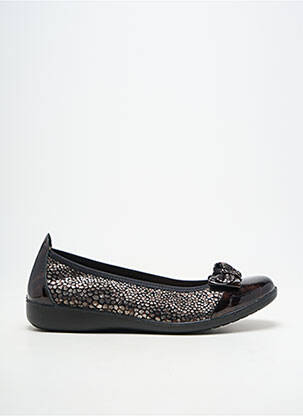 Ballerines tissage vernis talon plat jusqu'à 3cm noir INFINI femme