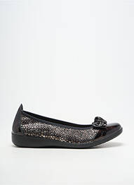 Ballerines tissage vernis talon plat jusqu'à 3cm noir INFINI femme