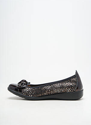 Ballerines tissage vernis talon plat jusqu'à 3cm noir INFINI femme