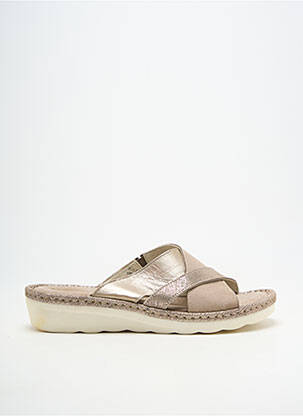 Mules/sabots matière lisse talon plat jusqu'à 3cm beige ROHDE femme