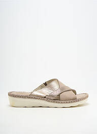 Mules/sabots matière lisse talon plat jusqu'à 3cm beige ROHDE femme