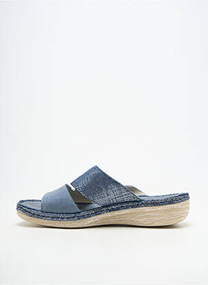 Mules/sabots matière lisse talon plat jusqu'à 3cm bleu ROHDE femme