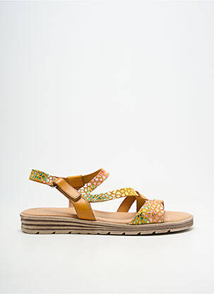Sandales/nu pieds matière lisse talon plat jusqu'à 3cm orange KADANCIA femme