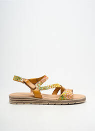 Sandales/nu pieds matière lisse talon plat jusqu'à 3cm orange KADANCIA femme