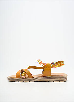 Sandales/nu pieds matière lisse talon plat jusqu'à 3cm orange KADANCIA femme