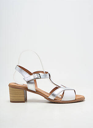 Sandales/nu pieds matière lisse talon de 4 à 6cm blanc REBELLES femme
